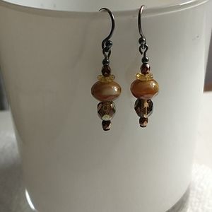 Vintage Artisan Beaded Earrings